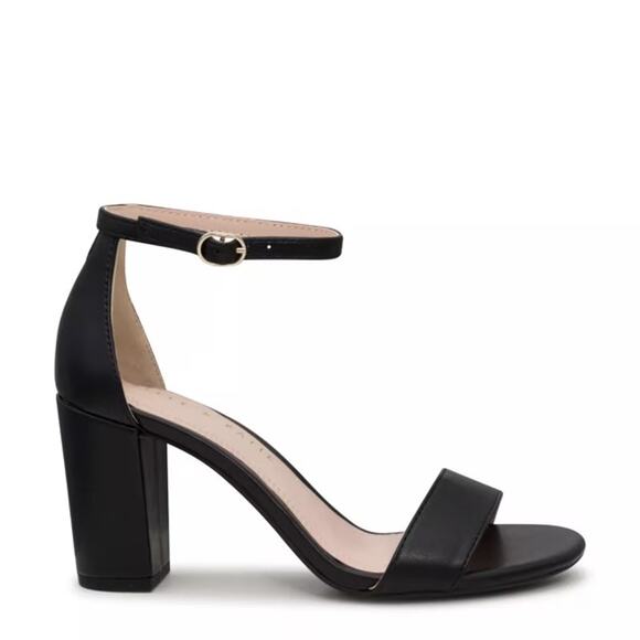 Kelly & Katie Shoes - Kelly & Katie Size 10 Hailee Block Heel Ankle Strap Faux Leather Dress Sandals